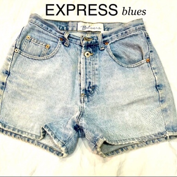 EXPRESS BLUES regular vintage jean shorts size 7/8 good condition - Picture 13 of 13